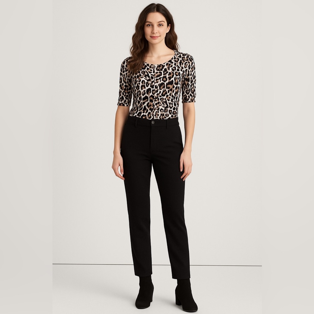 White House Black Market Leopard Print Button Front Cardigan Top XS